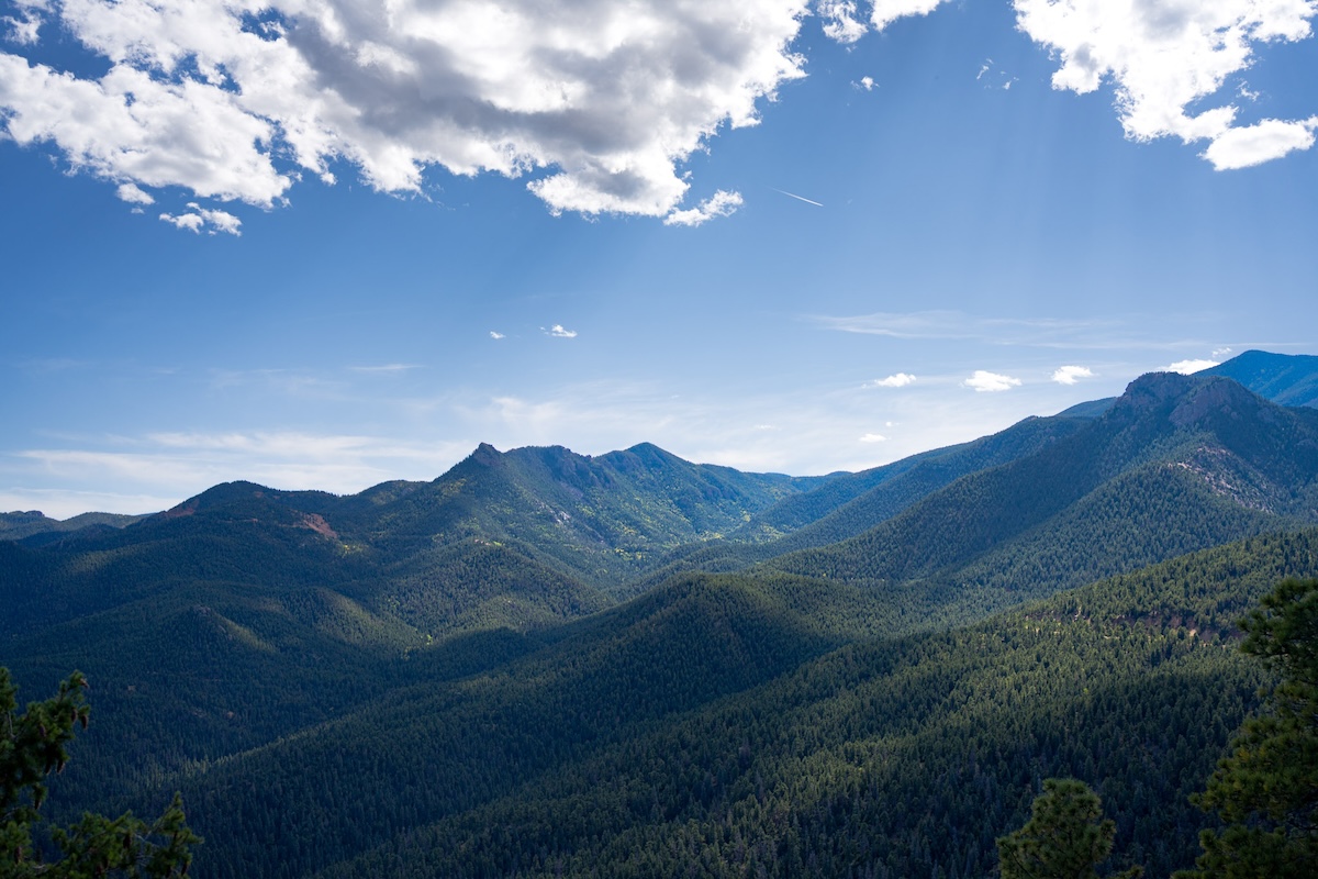 looking further into the Colorado Rockies from Mount Muscoco in September 2023